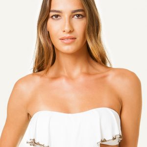 White Ruffle Bandeau ALT